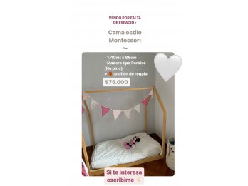 Vendo Cama Estilo Montessori