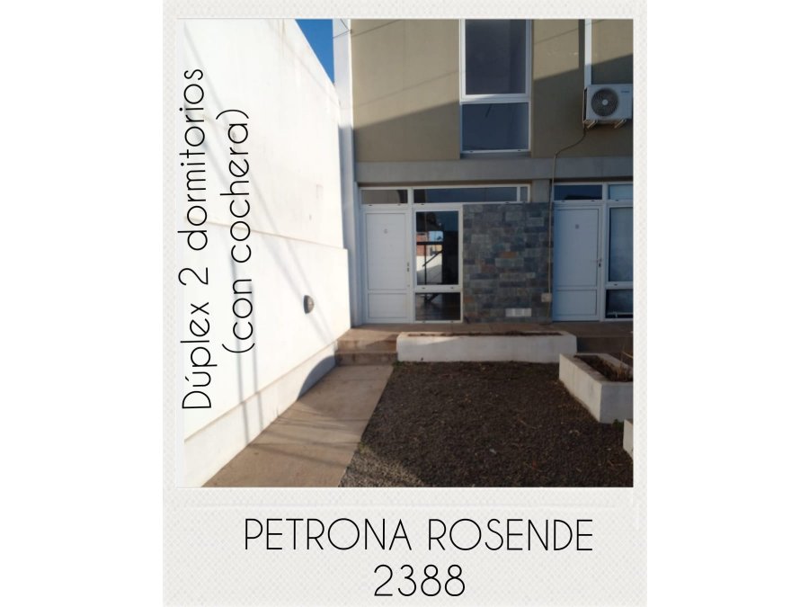 SE ALQUILA DÚPLEX 2 DOR.C/COCH./PATIO -PETRONA ROSENDE 2388.-