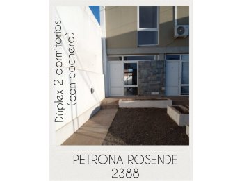 SE ALQUILA DÚPLEX 2 DOR.C/COCH./PATIO -PETRONA ROSENDE 2388.-
