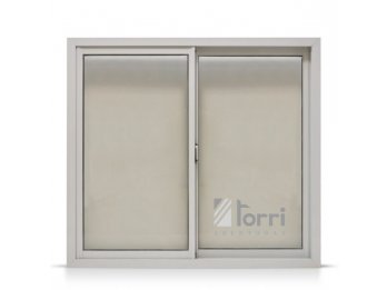 Ventana corrediza de aluminio color blanco con mosquitero