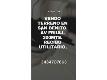 Vendo terreno AV FRIULI, PERMUTO O RECIBO UTILITARIO