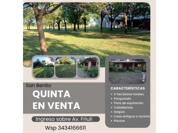 VENTA CASA QUINTA EN SAN BENITO 11 HE