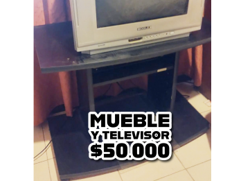 Mueble de TV más televisor