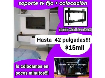 Soporte tv fijo con colocación