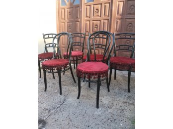 Vendo juego de 6 sillas de madera tapizadas