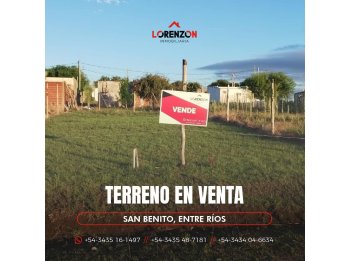 SE VENDE HERMOSO TERRENO EN SAN BENITO