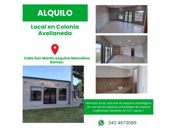 Alquilo Local en Colonia Avellaneda en esquina