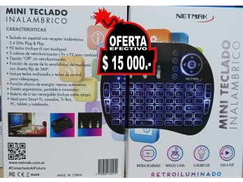 Mini Teclado Inalambrico ideal Smart TV, PC, Notebook Net