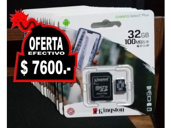 MEMORIAS MICRO SD KINGSTON 32 / 64 / 128 Gbs MicroSd Flash