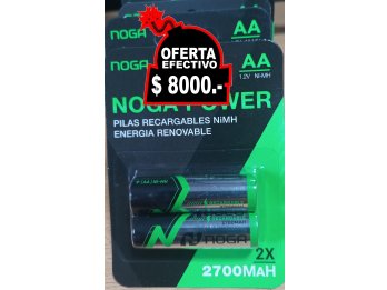 Pilas Recargables AA NiMH x2 2700Mah