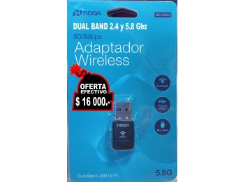 Adaptador Wifi DualBand 600Mbps Wireless USB 2.4 y 5