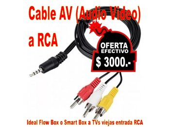 Cable AV (Audio video) a RCA ideal TVBox o FlowBox a TV Tubo