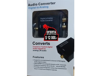 Conversor Audio Digital a Analogo RCA Toslink