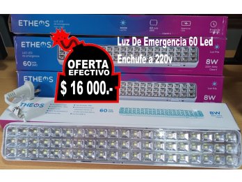 Luz de emergencia 60 led enchufe a 220v