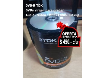 DVD virgen TDK Audio Video Fotos Backup x Unidad