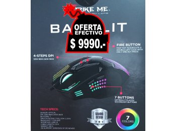 Mouse GAMER 7 botones Led 3600 dpi