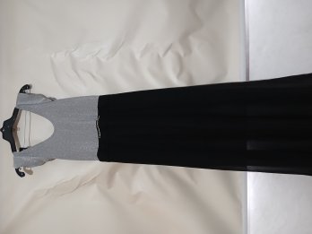 Vestido hermoso mujer, negro combinado con plateado $15000