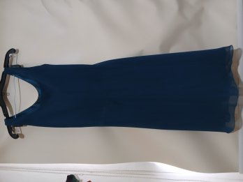 Vestido mujer azul petroleo hermosa tela y elegante