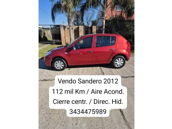 VENDO SANDERO 2012 IMPECABLE SOLO 113 Mil km