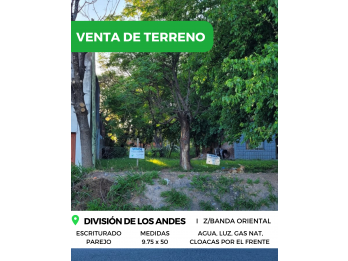 🌳 VENTA de TERRENO - DIVISIÓN DE LOS ANDES, PARANÁ 🌱