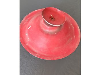 2 lámparas de techo, vidrio y chapa
