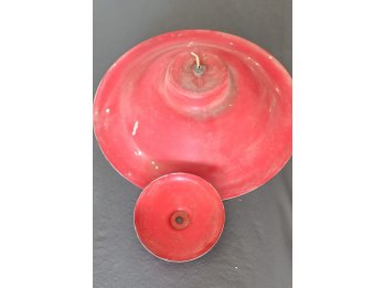 2 lámparas de techo, vidrio y chapa