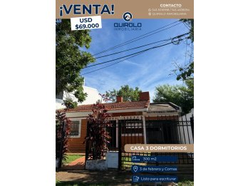 ✅ CASA 3 DORMITORIOS APTA CRÉDITO!