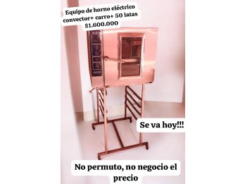 vendo horno panadero+ carro y bandejas