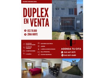 VENDO DUPLEX, TODOS LOS SERVICIOS, COCHERA