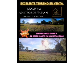 Excelente Terreno a metros de Zanni!!