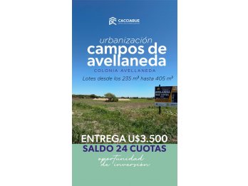 VENTA TERRENOS COL. AVELLANEDA - FINANCIADOS HASTA 24 CUOTAS
