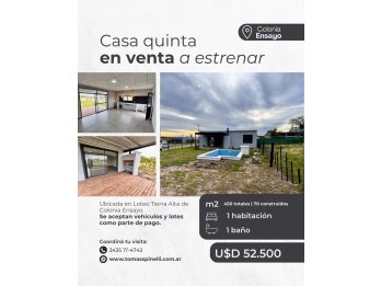 QUINTAS EN VENTA - ELEGI LA QUE MEJOR SE ADAPTE A VOS!