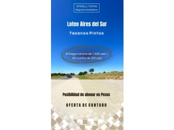VENTA Loteo Aires del Sur
