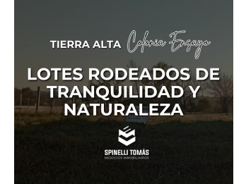 AMPLIA VARIEDAD DE LOTES EN TIERRA ALTA - COLONIA ENSAYO