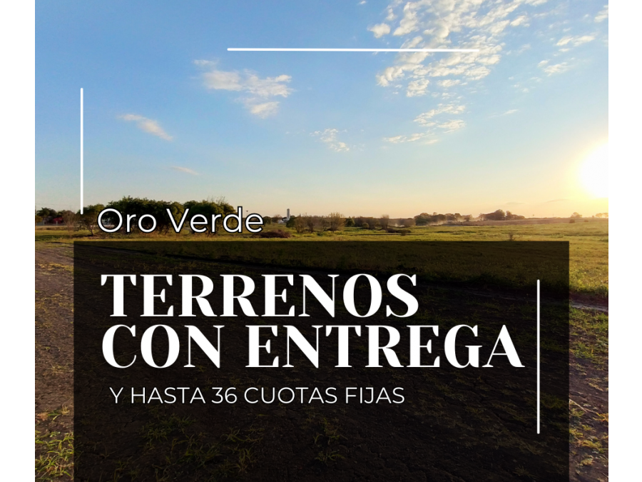 TERRENOS AL INGRESO DE ORO VERDE