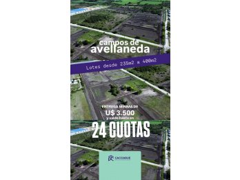 VENTA TERRENOS COL. AVELLANEDA - FINANCIADOS HASTA 24 CUOTAS