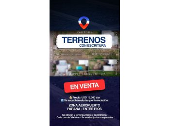 Dos terrenos. Zona aeropuerto Paraná