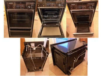 Conjunto de horno, anafe y extractor marr&oacute;n