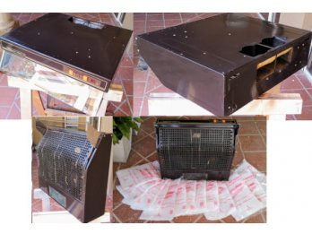 Conjunto de horno, anafe y extractor marrón