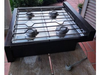 Conjunto de horno, anafe y extractor marrón