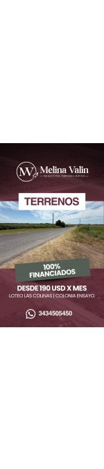 TERRENOS 100% FINANCIADOS EN COLONIA ENSAYO. ¡OPORTUNIDAD!