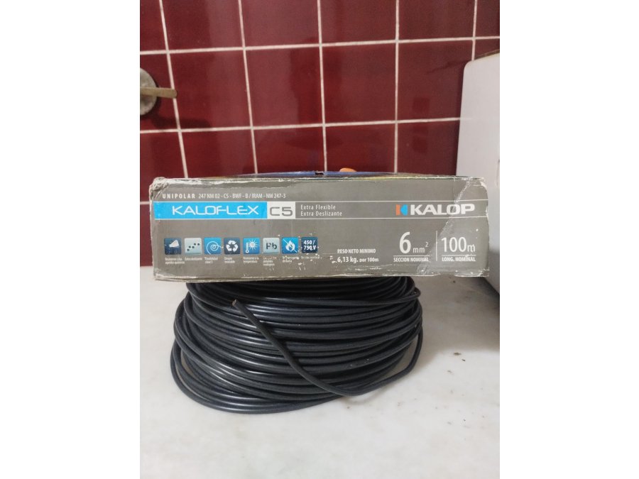 Cable 6mm2, de alta calidad marca KALOP clase 5.