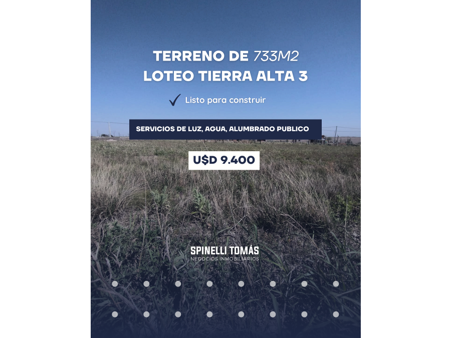 VENDEMOS GRAN TERRENO EN TIERRA ALTA