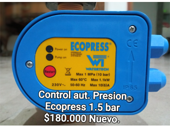 Control Automatico de Presion Ecopress 1.5 bar Nuevo!