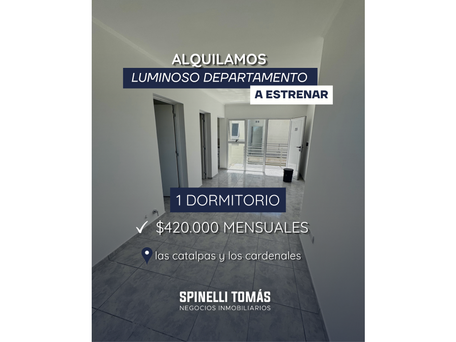 ALQUILAMOS LUMINOSO DEPARTAMENTO DE 1 DORMITORIO