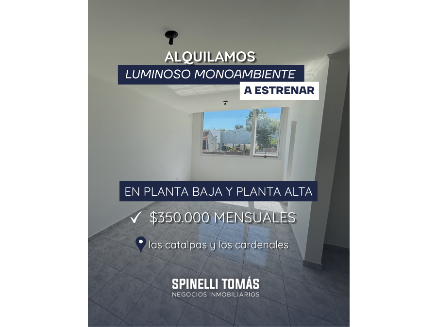 ALQUILAMOS 2 MONOAMBIENTES A ESTRENAR - ORO VERDE