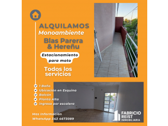 Alquilo Monoambiente Blas Parera & Here&ntilde;u