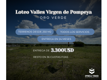 LOTEO VALLES VIRGEN DE POMPEYA EN VENTA