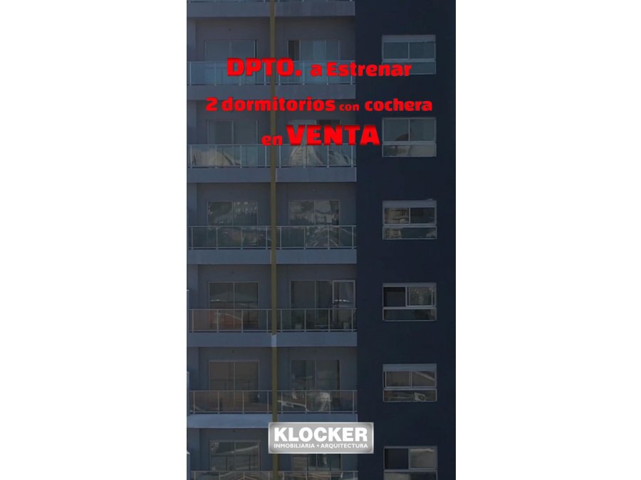 2 dormitorios con cochera a estrenar