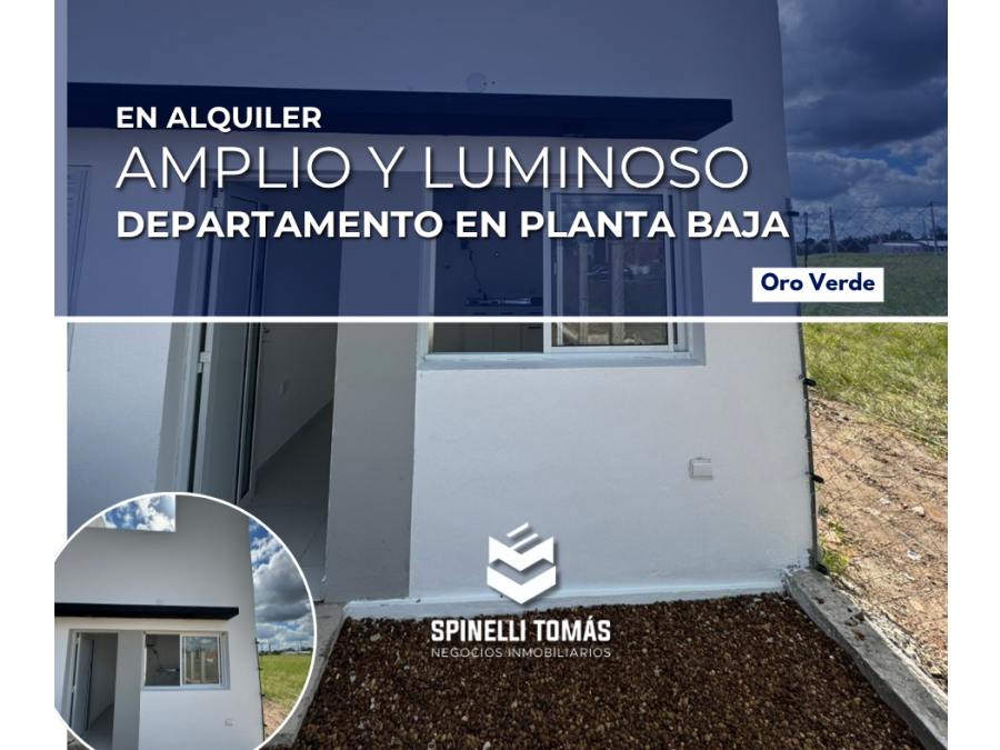 ALQUILAMOS DEPTO A ESTRENAR EN PLANTA BAJA